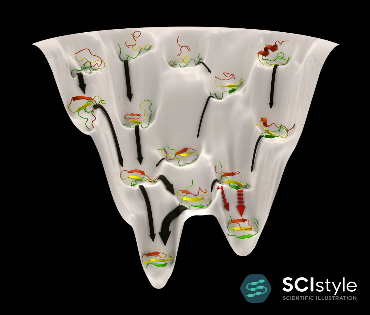 Protein folding funnel